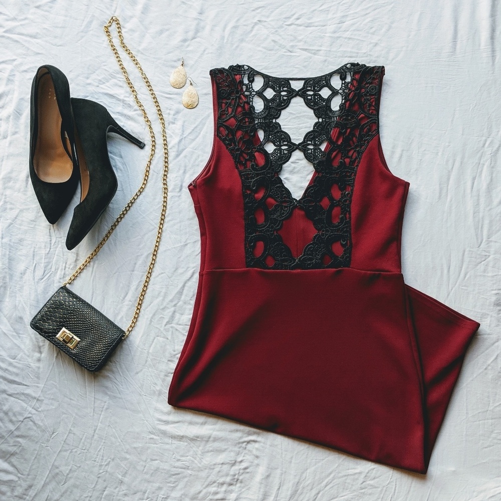 New Look Dark Red Bodycon Midi